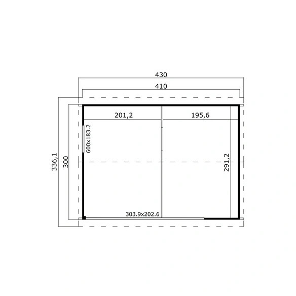 Gartenhaus »Murano«, BxHxT: 430 x 364,8 x 336,1 cm (Außenmaß inkl. Dachüberstand), carbongrau