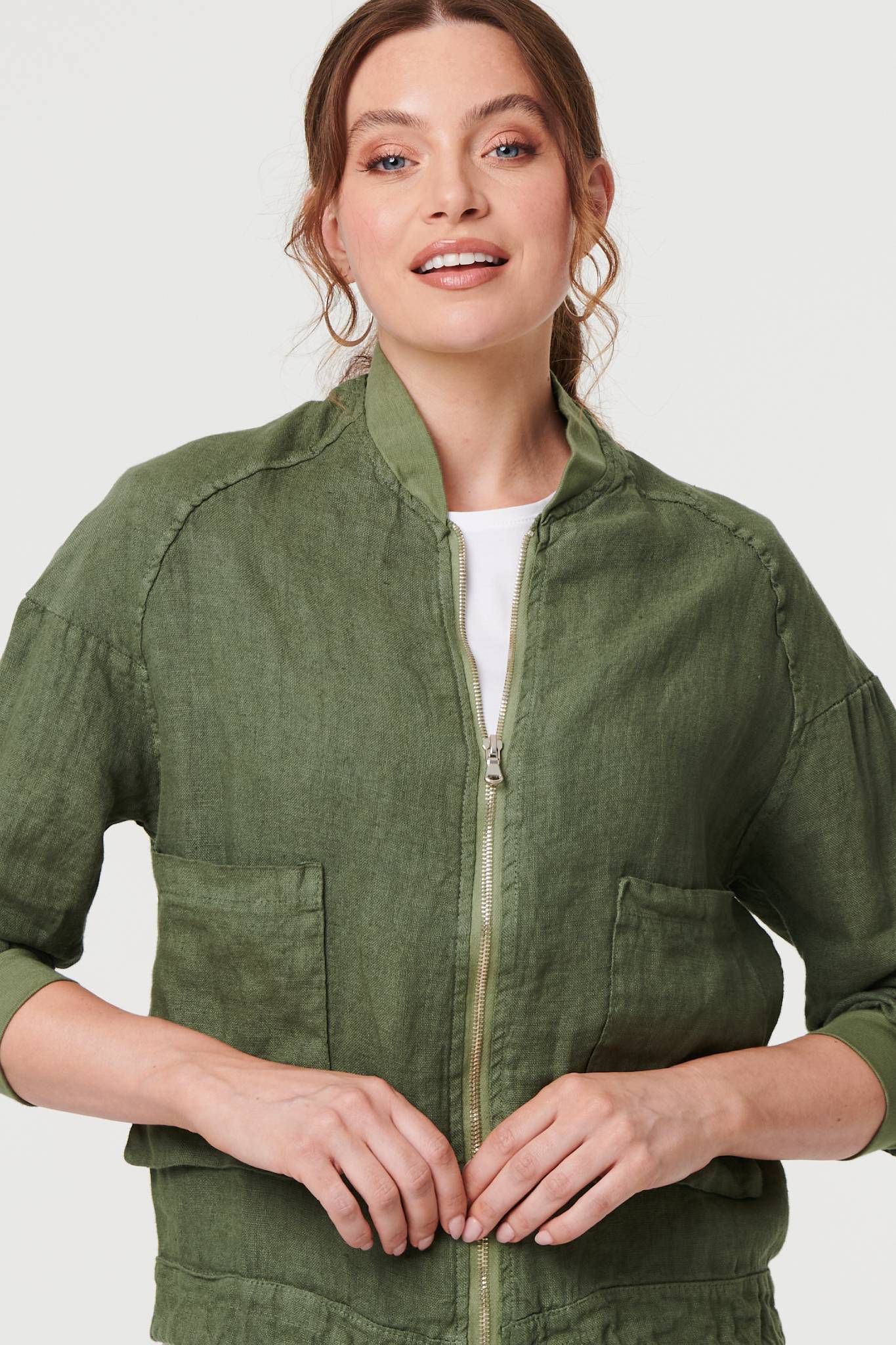 Izabel London Pocket Detail Zip Front Jacket