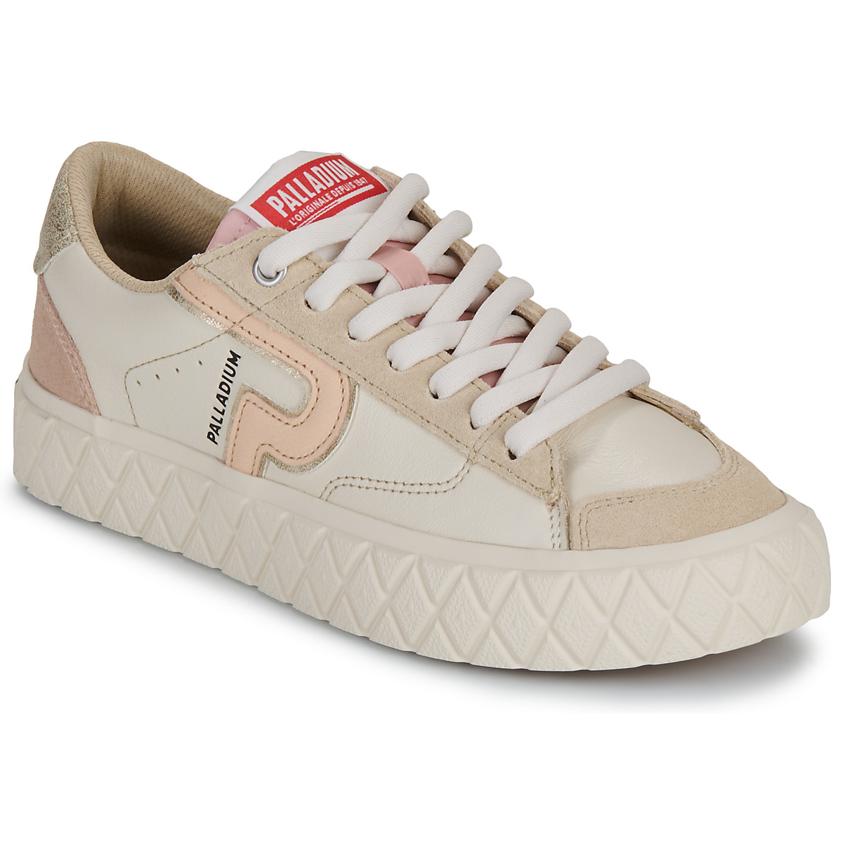 Palladium - PALLA ACE LO MIX LTH - Beige / Pink