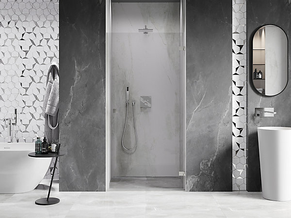 Mexen Lunar-B porte de douche pivotante droite 65 cm, transparent, nickel brossé - 832-065-000-97-00-P