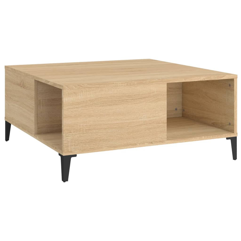 Stolik Kawowy Ława Stół Brąz 80x80x36.5 Przegrody Do Salonu Do Pokoju