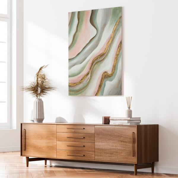 Obraz Abstrakcyjny WELLING 60x90 cm Róż i Zieleń