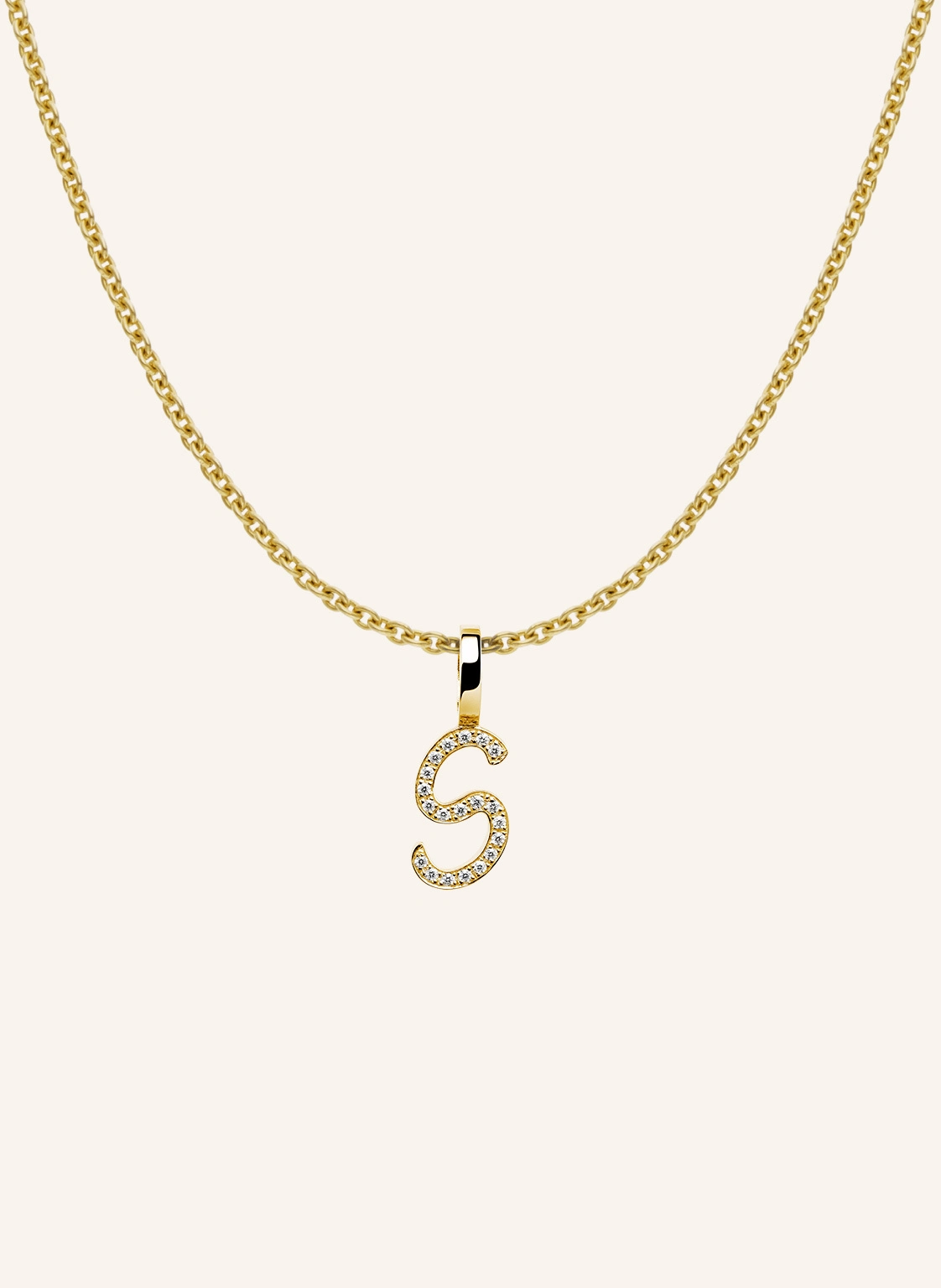 CADA Kette TINY DIAMOND LETTER S