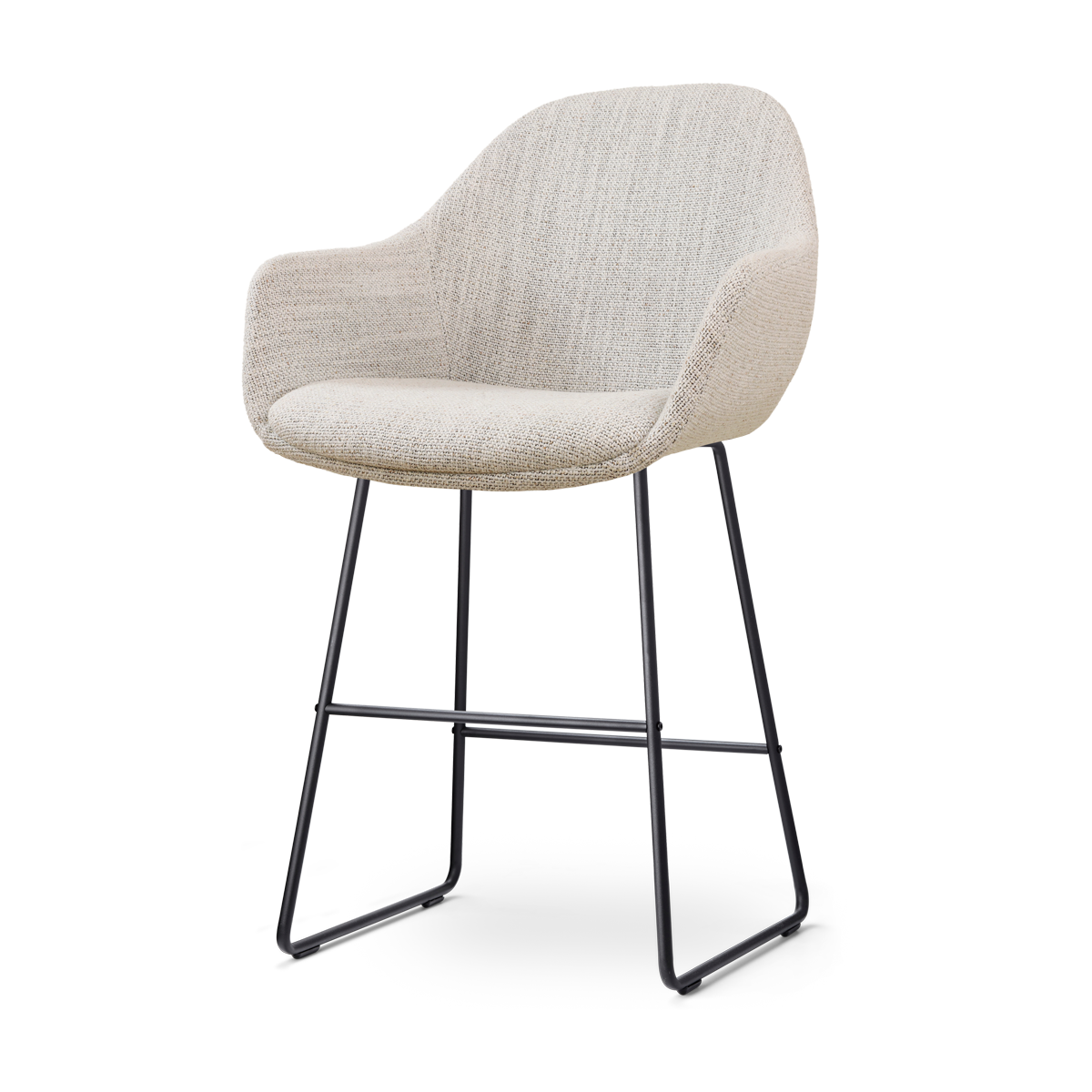 Nolon Nino-Mae Barkruk Beige Gemêleerd - met Armleuning - Zwart - 65 cm