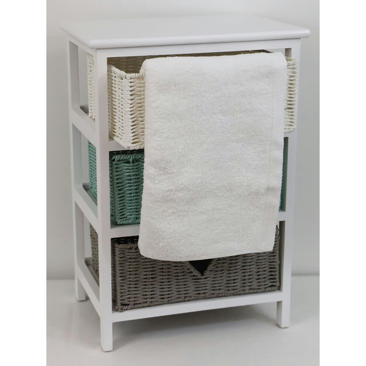 SERVIETTE ESSENTIELLE - Serviette de toilette éponge en coton blanc 50x100 cm