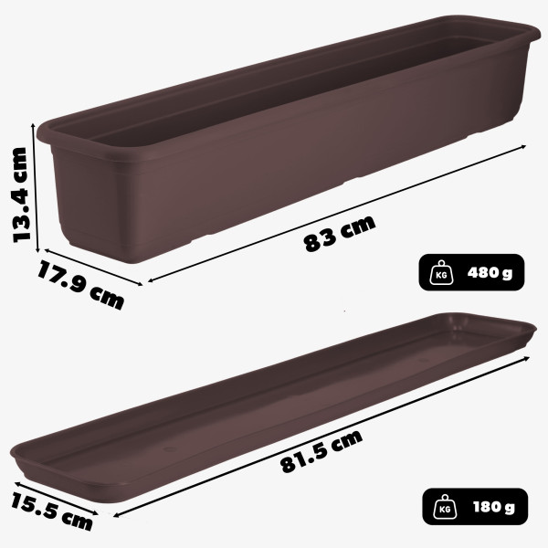 KADAX Skrzynka Balkonowa Doniczka 80cm   Podstawka