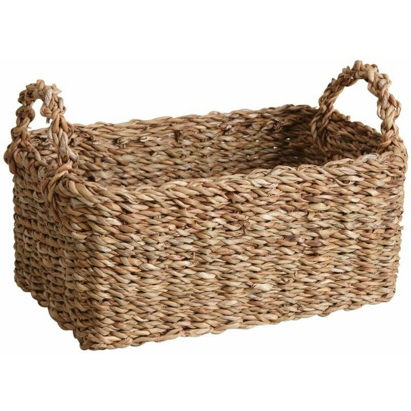 - Corbeilles de rangement en jonc de mer tressé (lot de 3)