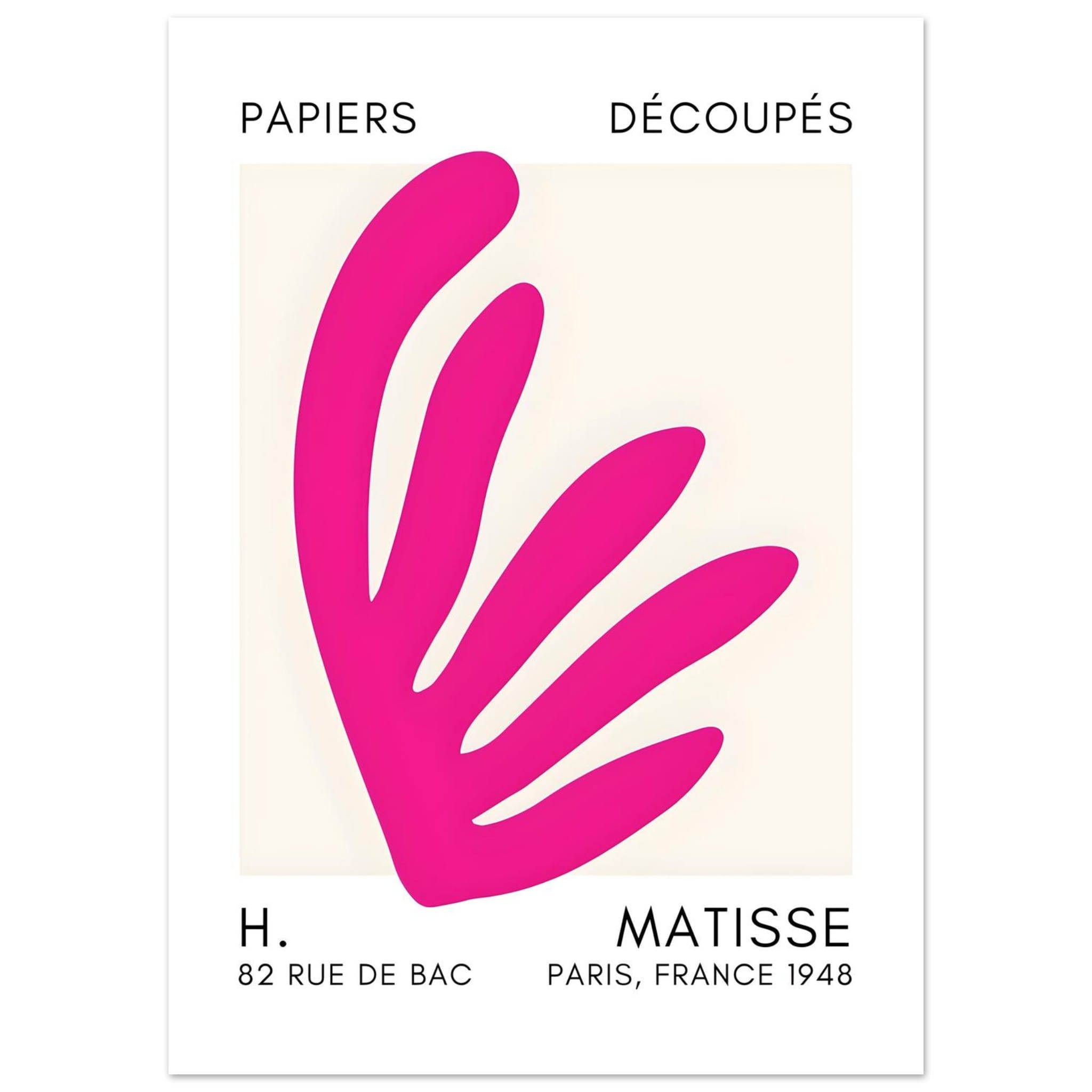 Artfulprints Poster Matisse – Aquatic impression pink  - 50x70 cm - Roze