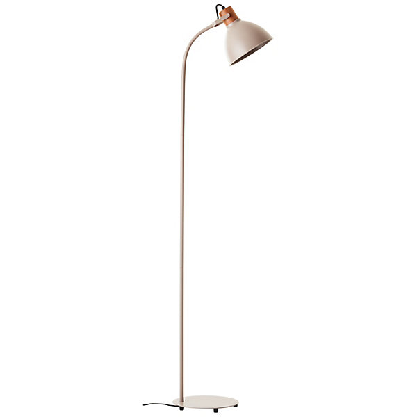 ERENA Lampadaire 1L taupe E27 40W - métal/bois - ampoule non incluse