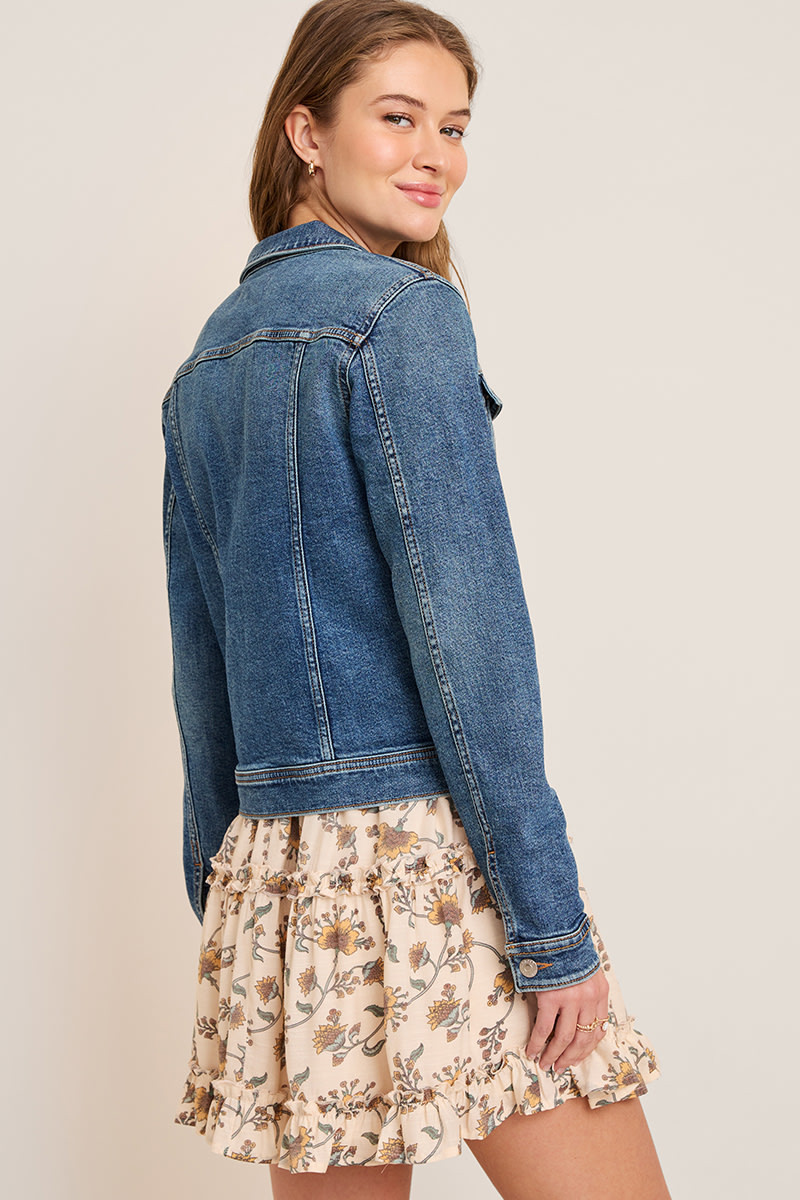 Lacy Button Down Denim Jacket