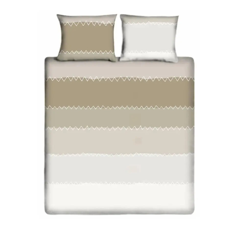 Ten Cate Katoenen Lits-Jumeaux Dekbedovertrek - 240x200/220 - Zig Zag Naturel