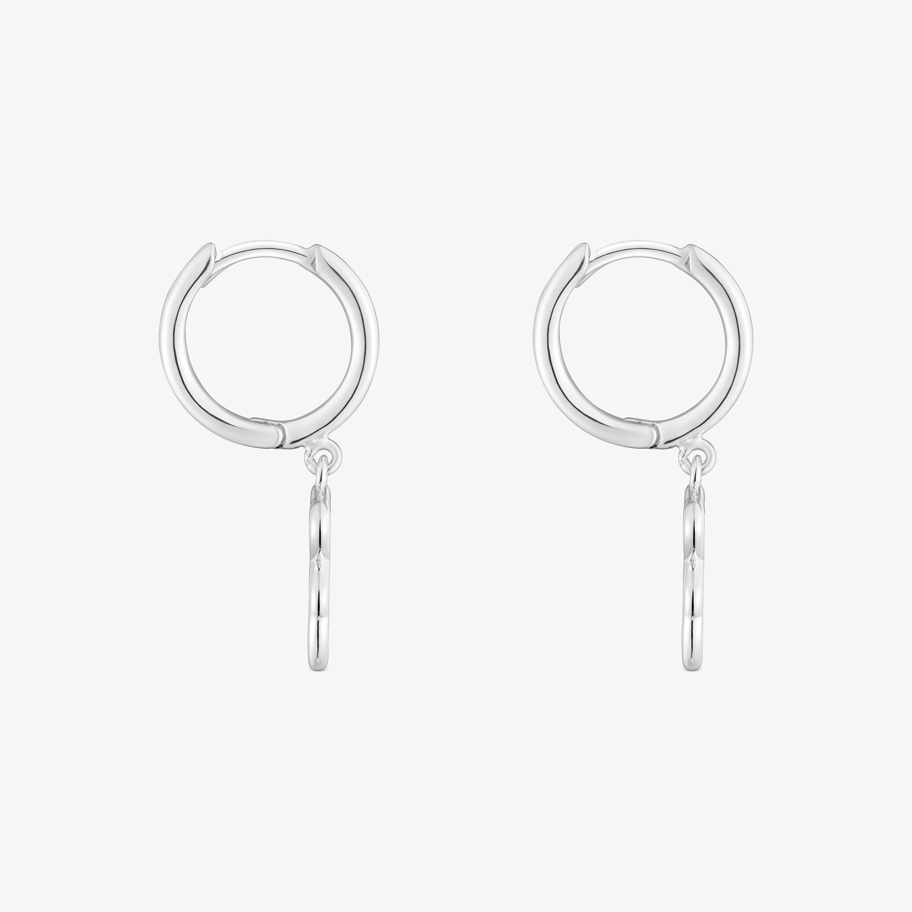 Pendientes aro y motivo oso de plata New Silueta