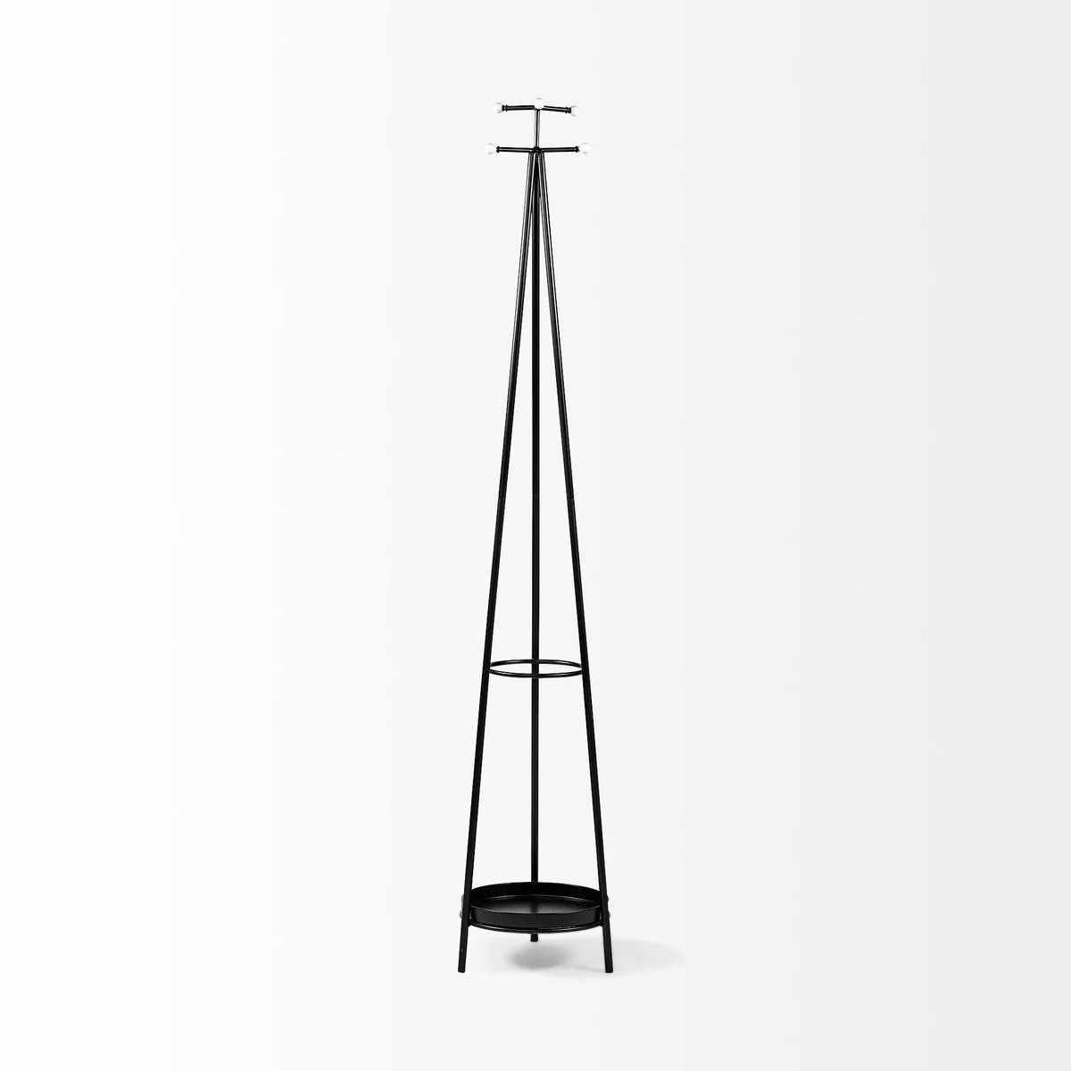 Black Metal Coat Rack w/ Metallic Base Host - 12 x 12