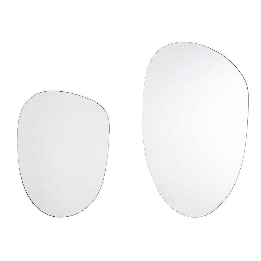 VEREZZO - Miroirs organiques en métal doré (x2) 71x120