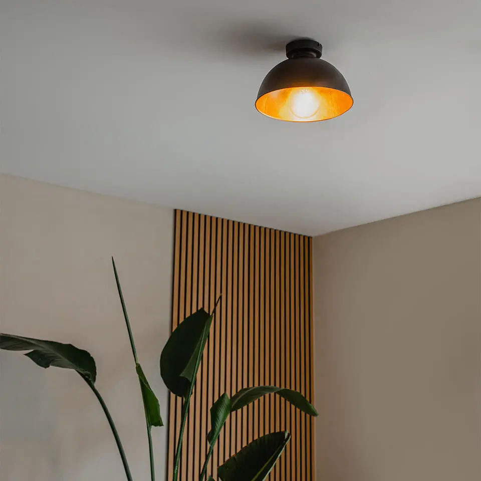 Qazqa plafondlamp magnax zwart e27