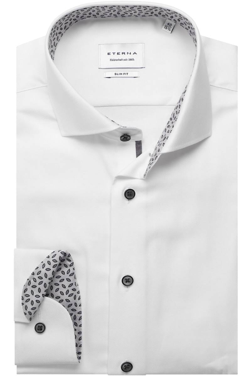ETERNA Slim Fit Hemd weiss, Strukturiert (extra langer Arm)