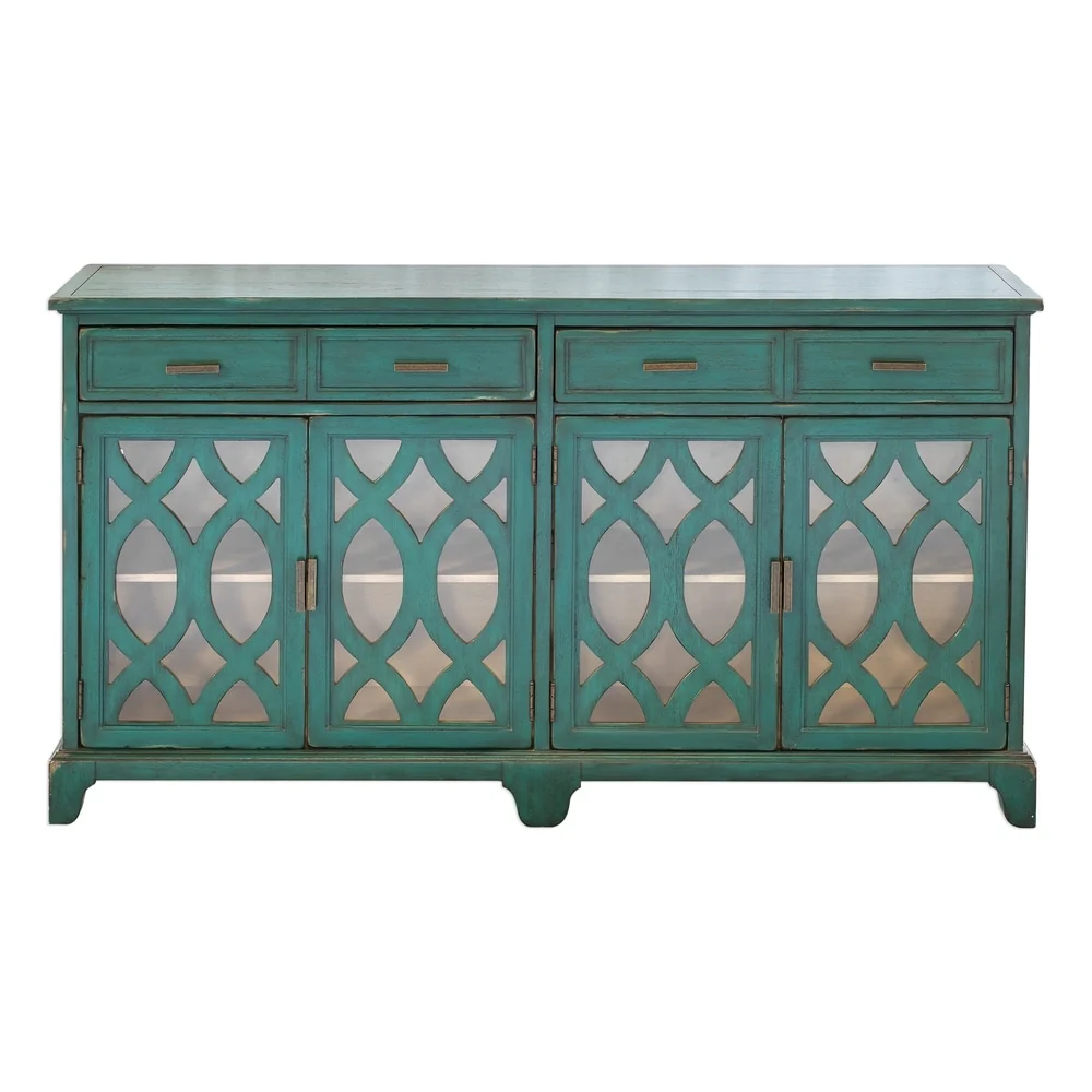 Uttermost Oksana Antique Green Wooden Credenza