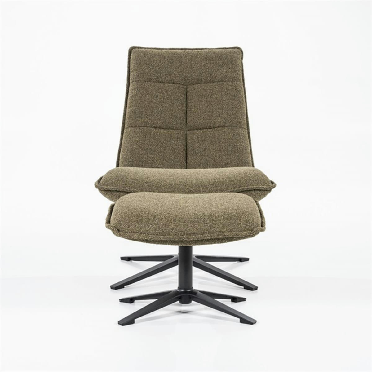 ARKUS - Fauteuil avec repose pieds design en tissu vert
