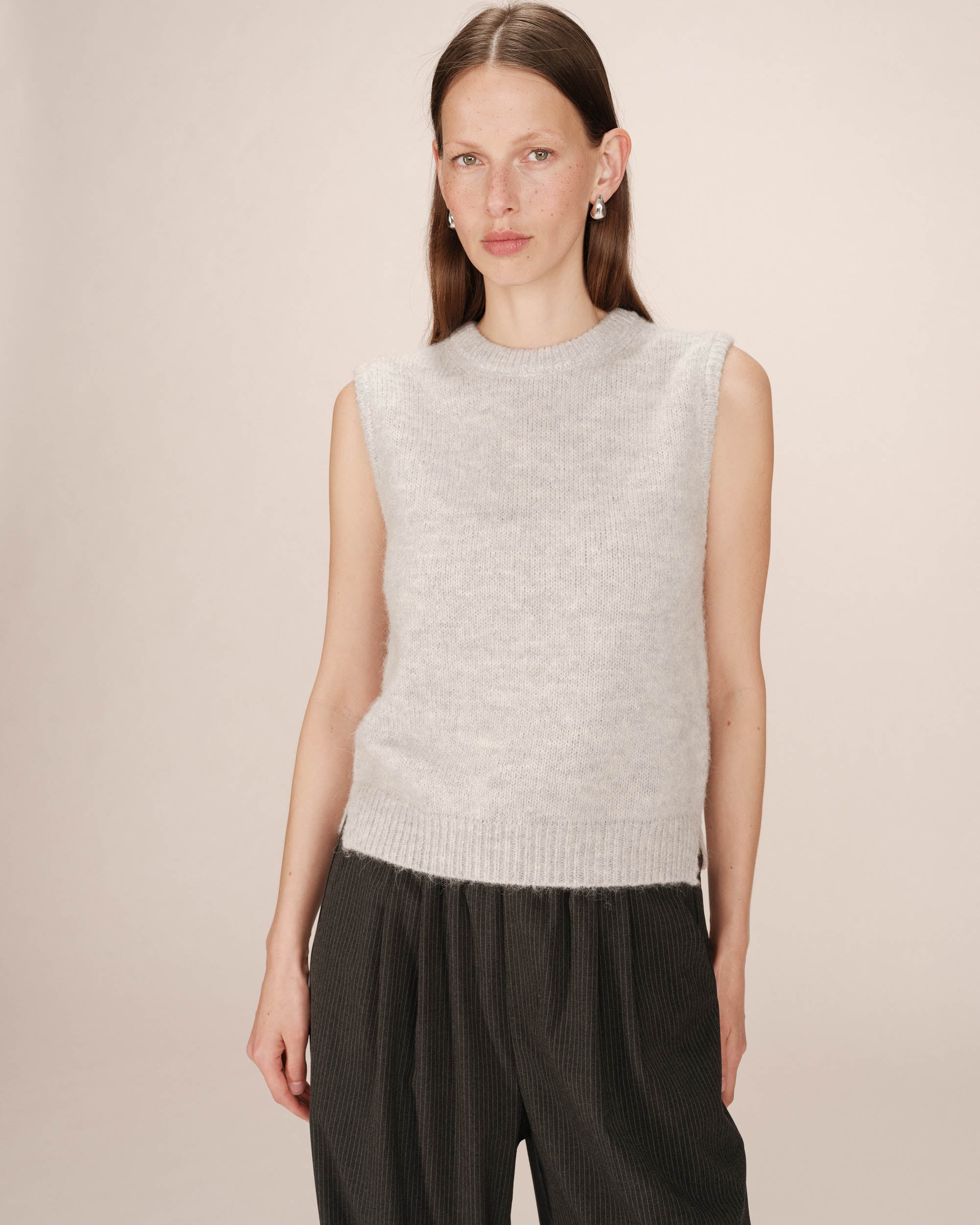 Pull sans manches gris Say