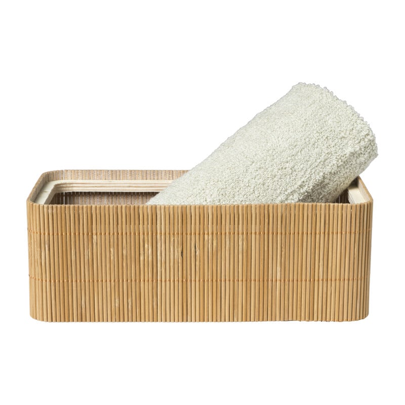 Bamboe kistje met deksel Jesse - 8x23x13 cm - naturel