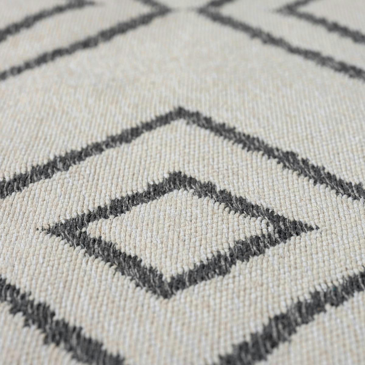 BERBA REVERSIBLE - Tapis kilim en coton ecru 120x160