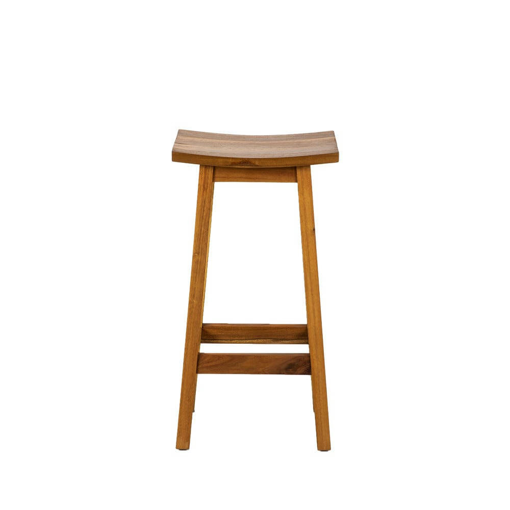 HANOTILO - Tabouret de bar 77cm en acacia naturel