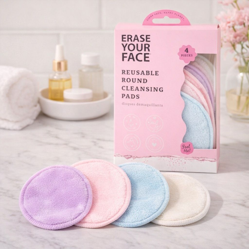 Erase Your Face Reusable Round Cleansing Pads - 4 Pack