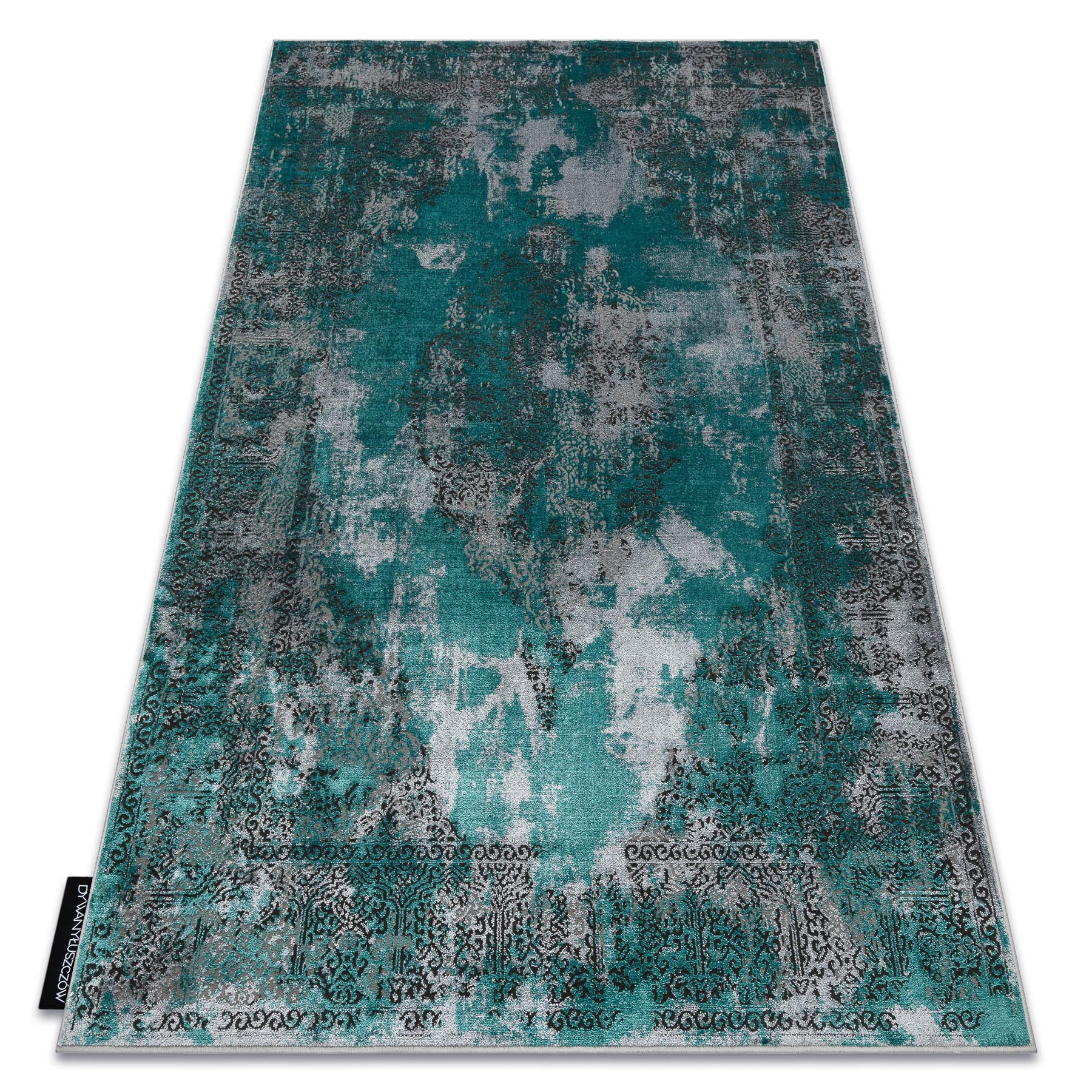 Dywan DE LUXE nowoczesny 6754 Abstrakcja - Strukturalny zielony 120x170 cm
