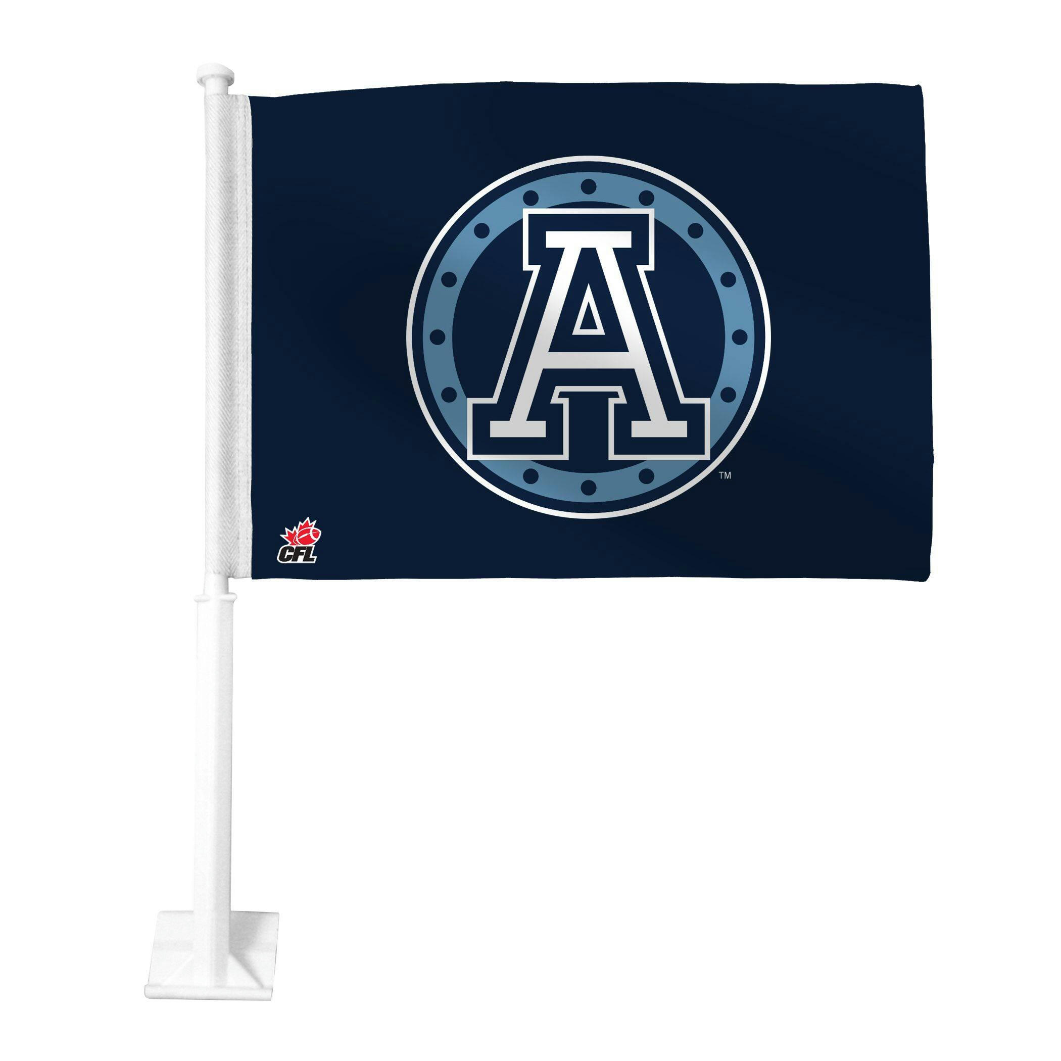 Toronto Argonauts Car Flag w/ 19-in Mounting Pole For CFL Football Fans/Collectors, Blue