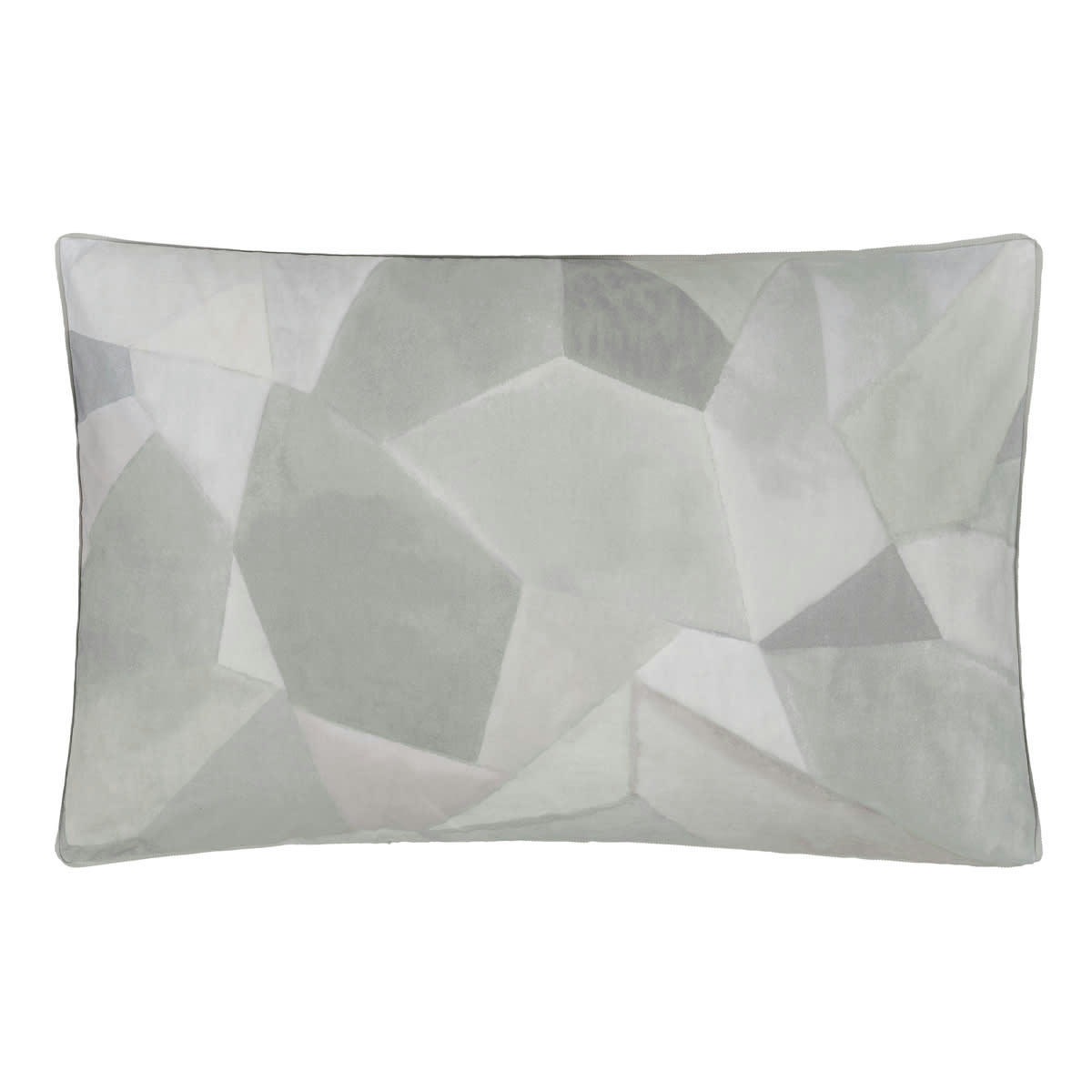 GEO MODERNE PEWTER - Taie d'oreiller en percale de coton beige 50x75