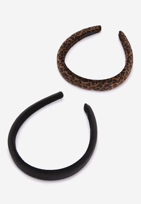 Womens 2pk Brown Animal Print Hair Bands