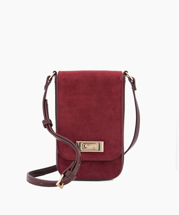 Dinkydiscreet Burgundy - Suede Cross-Body Bag