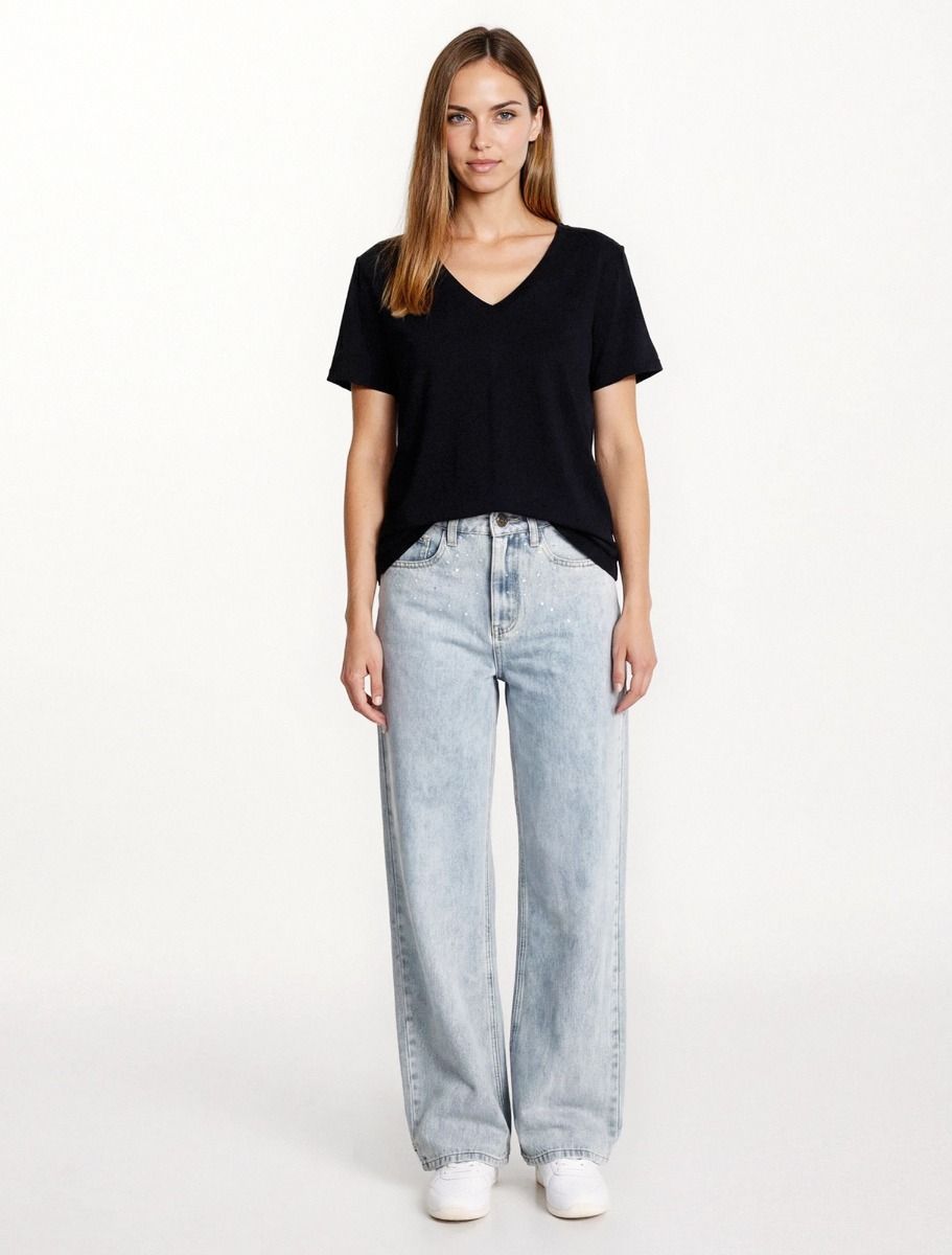 Ριχτή μπλούζα με V