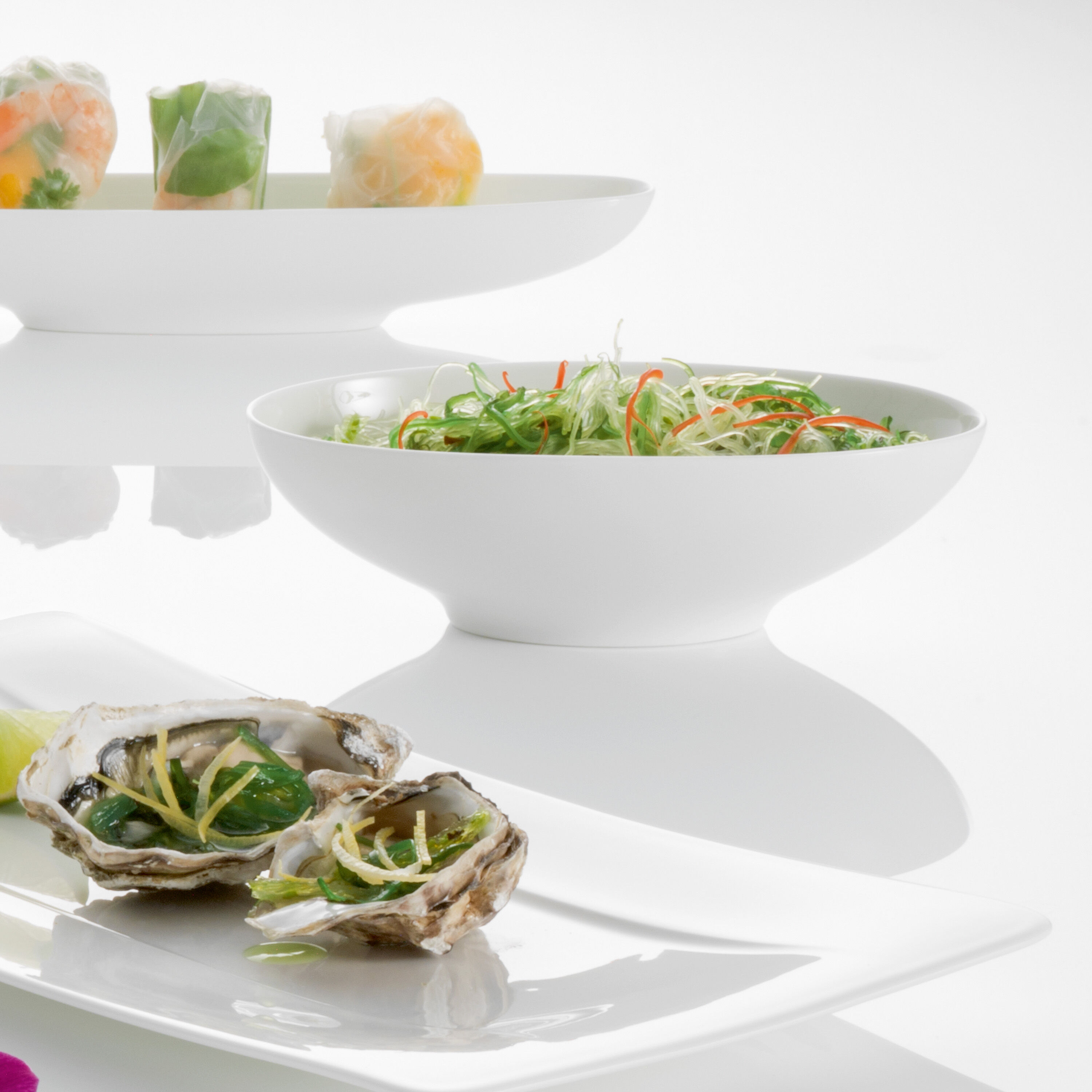 Modern Grace Appetizer/ Dessert Bowl - White, 8.5 oz, Premium Bone Porcelain