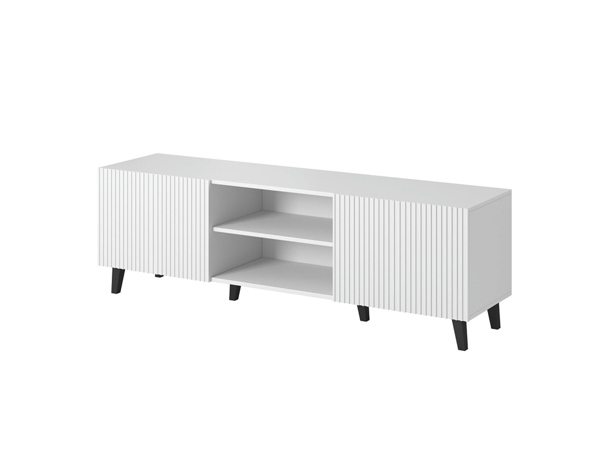 SANNA - Meuble TV style contemporain 150 cm blanc