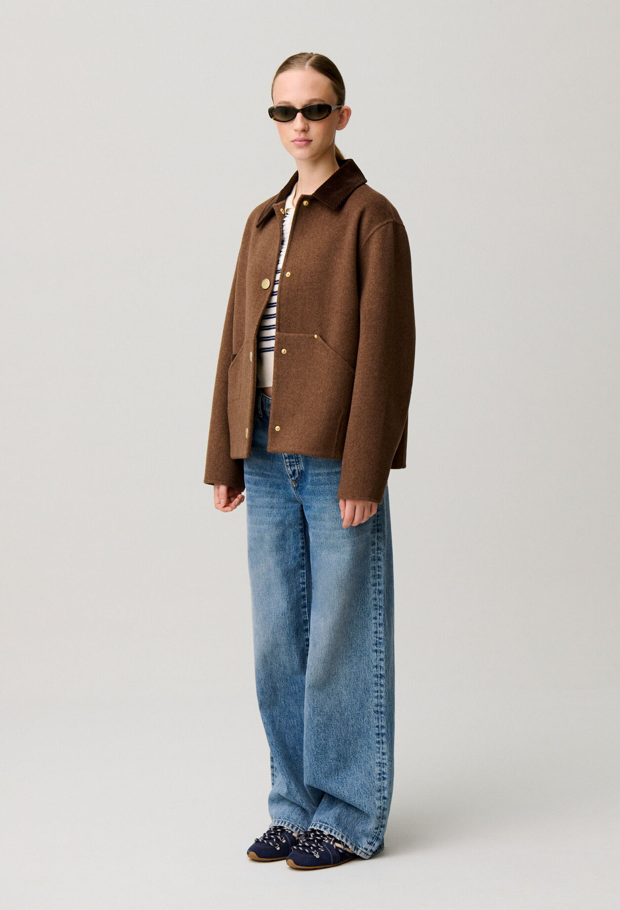 Manteau court laine