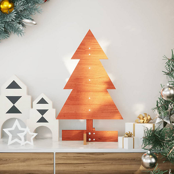 Arbre de Noël en bois pour décoration 60 cm bois de pin massif vidaXL