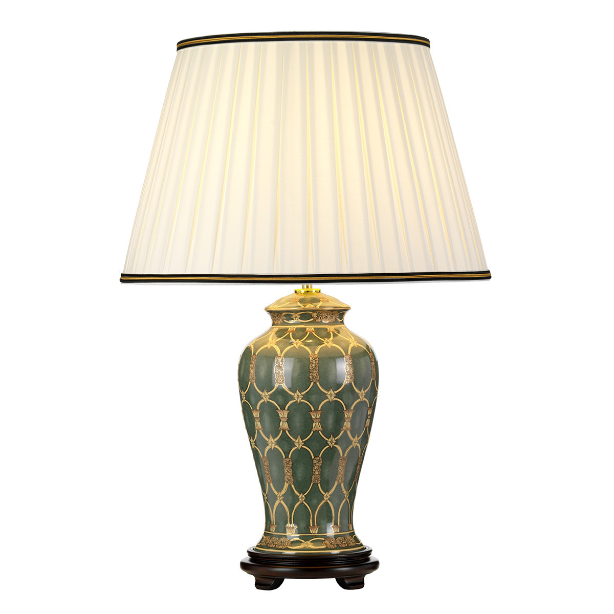 Lampa stołowa ceramiczna zielono-złota Sashi 1xE27x60WDesigner's Lightbox