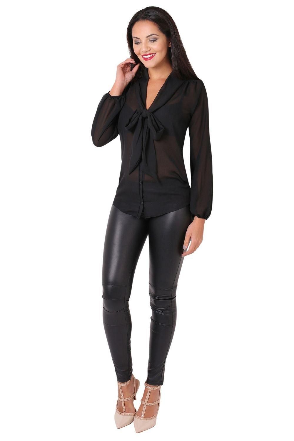 KRISP Long Pussy Bow Blouse