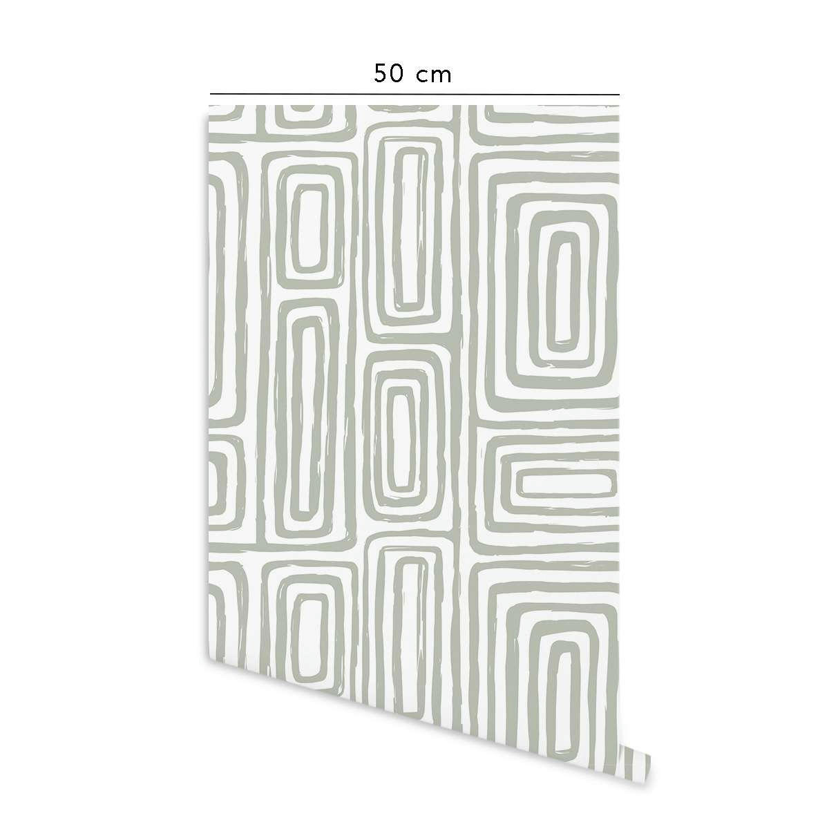 INKLINE - Papier peint vinyle adhésif ligne d'encre vert 50x300 cm