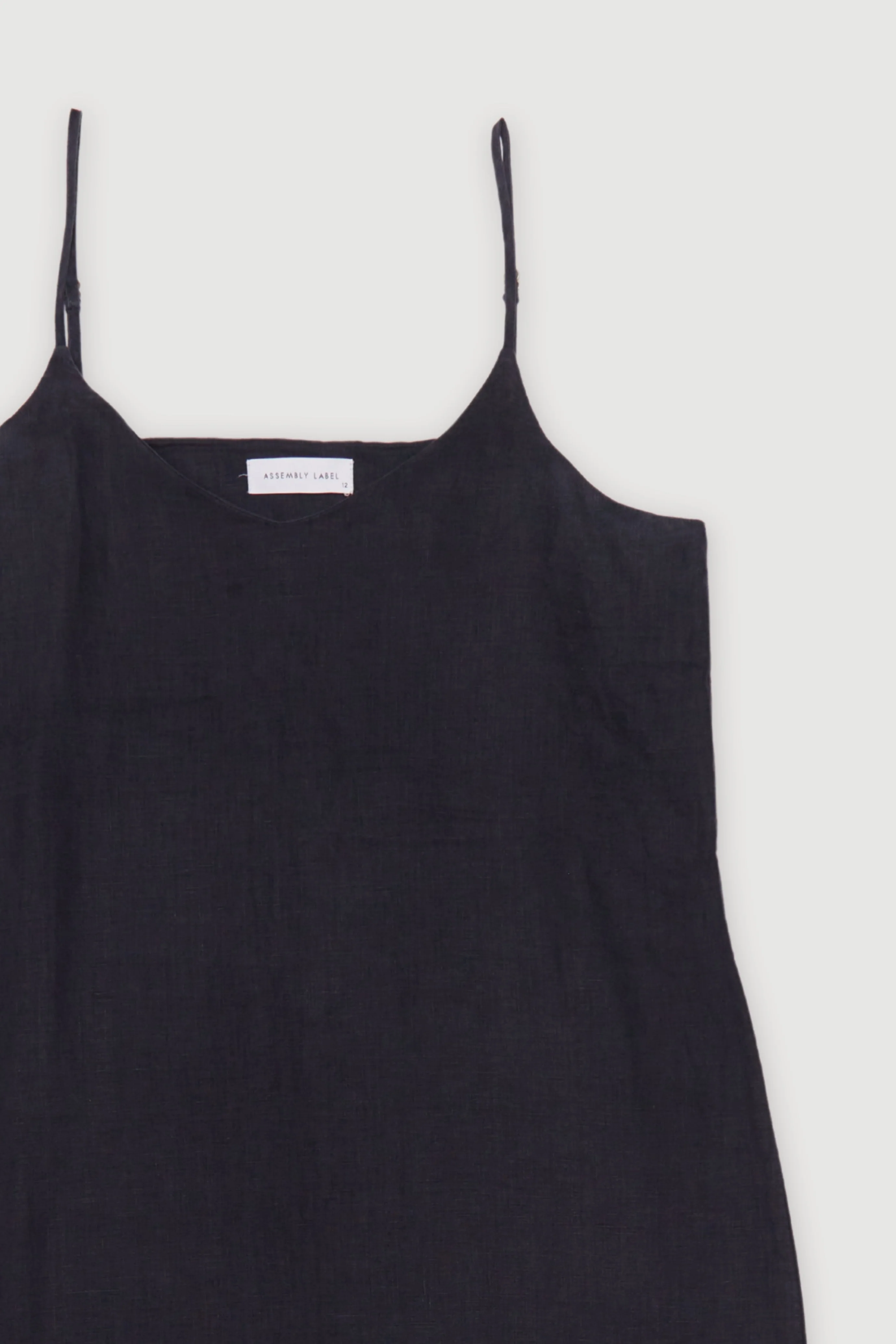 Re-Worn Womens Linen Textured Slip Dress