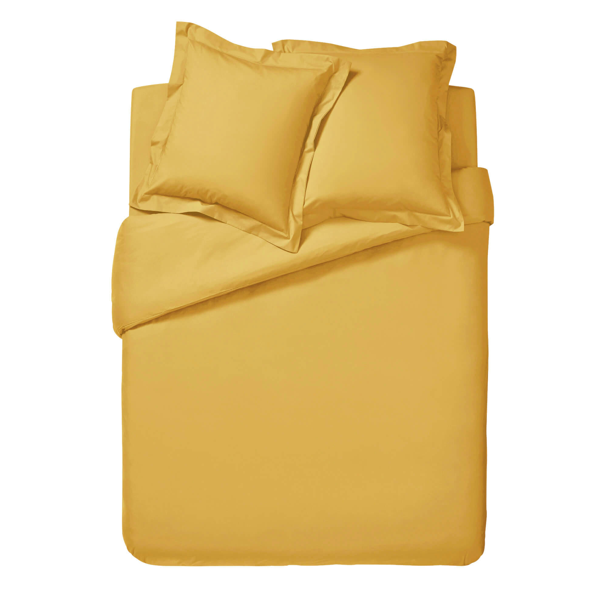 PREMIÈRE - Housse de couette unie en percale de coton  jaune 260x240