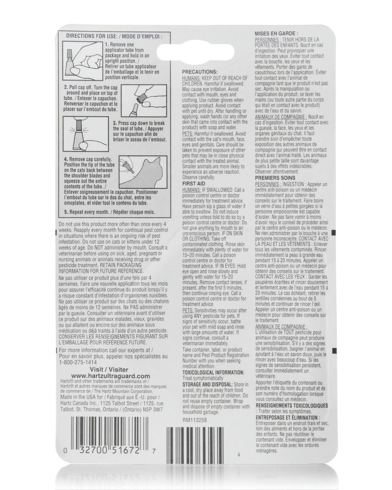 Hartz Ultra Guard One Spot Topical Flea Egg Treatment For Cats and Kittens, 3-pk