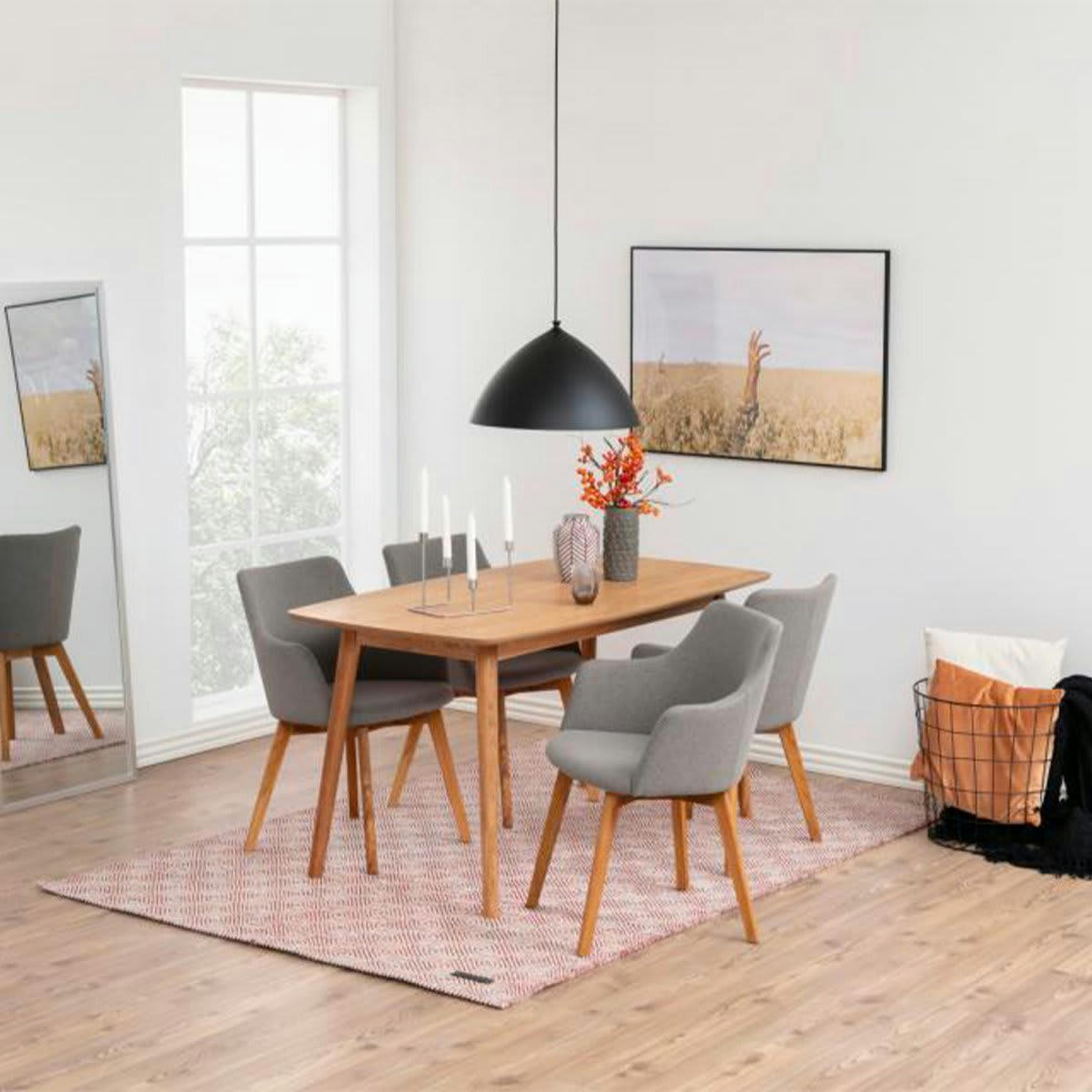 BELLE - Lot de 2 chaises avec accoudoirs en tissu gris