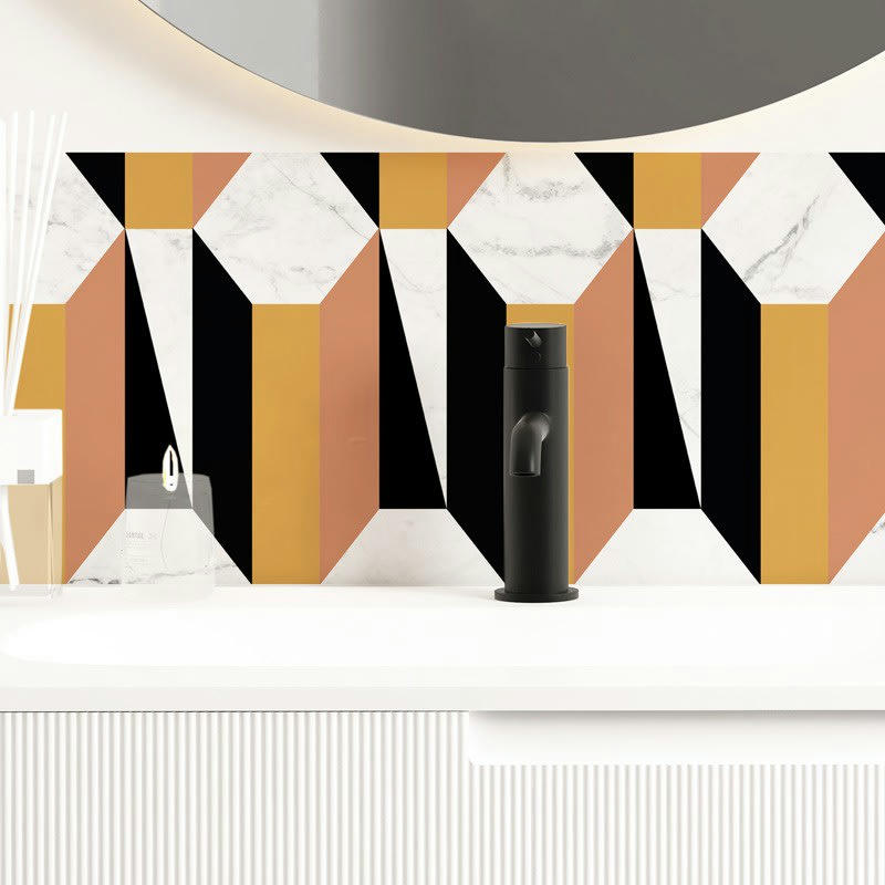 VINTAGE 70'S - Bandeau PVC lot de 2 : L 70cmxH 30cm Multicolore Graphique Vintage