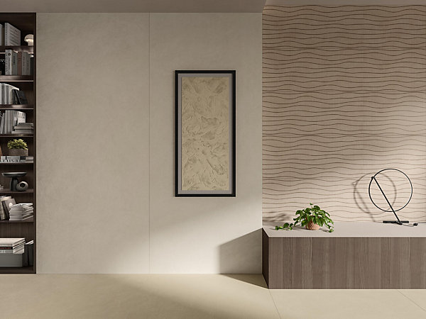 Carrelage effet Béton Brun Ombre Flow 120x50x0,85 cm Mat Talvoro - Mur intérieur (vendu par carton de 1,8 m²) - RO'MA CARRELAGE