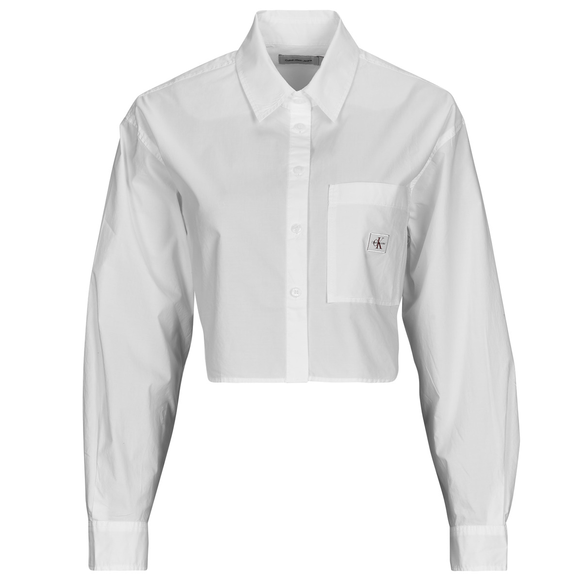 Calvin Klein Jeans - WOVEN LABEL CROPPED SHIRT - White