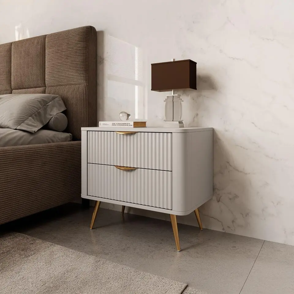 Meubella - Nachtkastje Lima - Beige - 63 cm