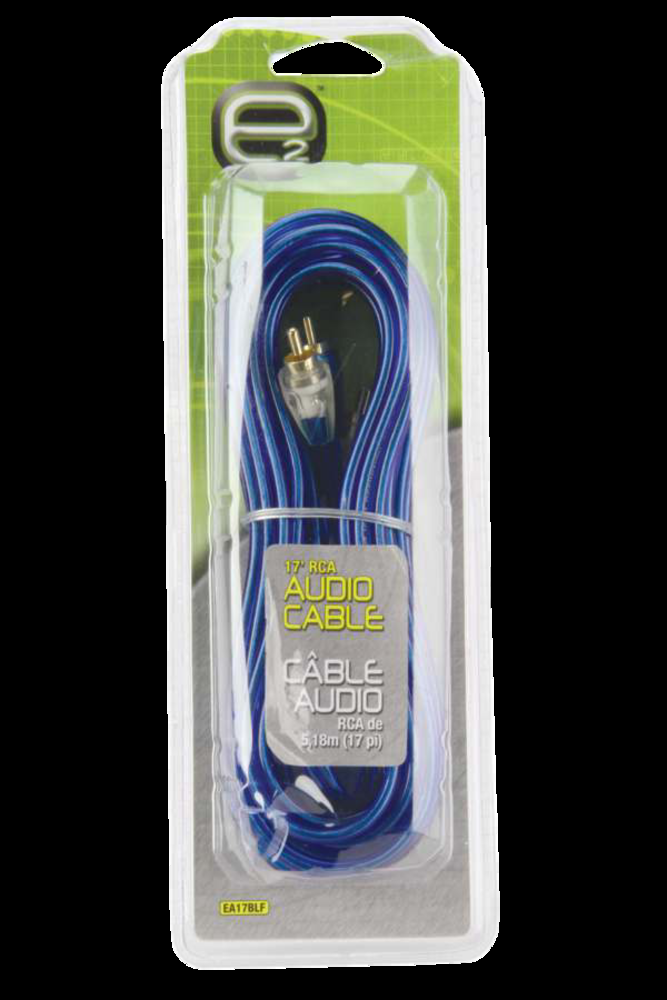 Scosche X2R17 Clear Blue Twisted Pair Audio Cable, 17-ft