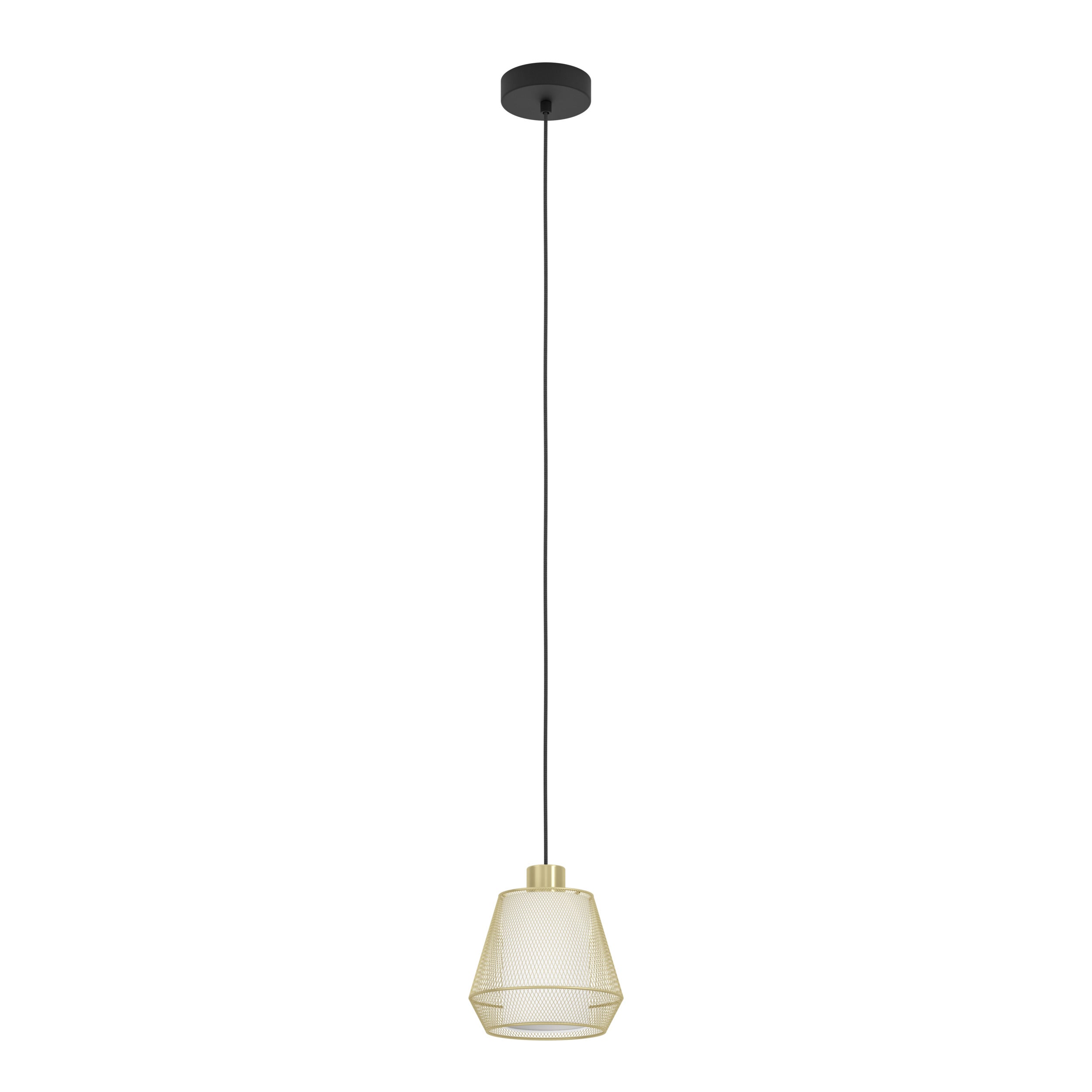 EGLO hanglamp Ciudadela - e27 - ø 18 cm - zwart/goud/wit - textiel